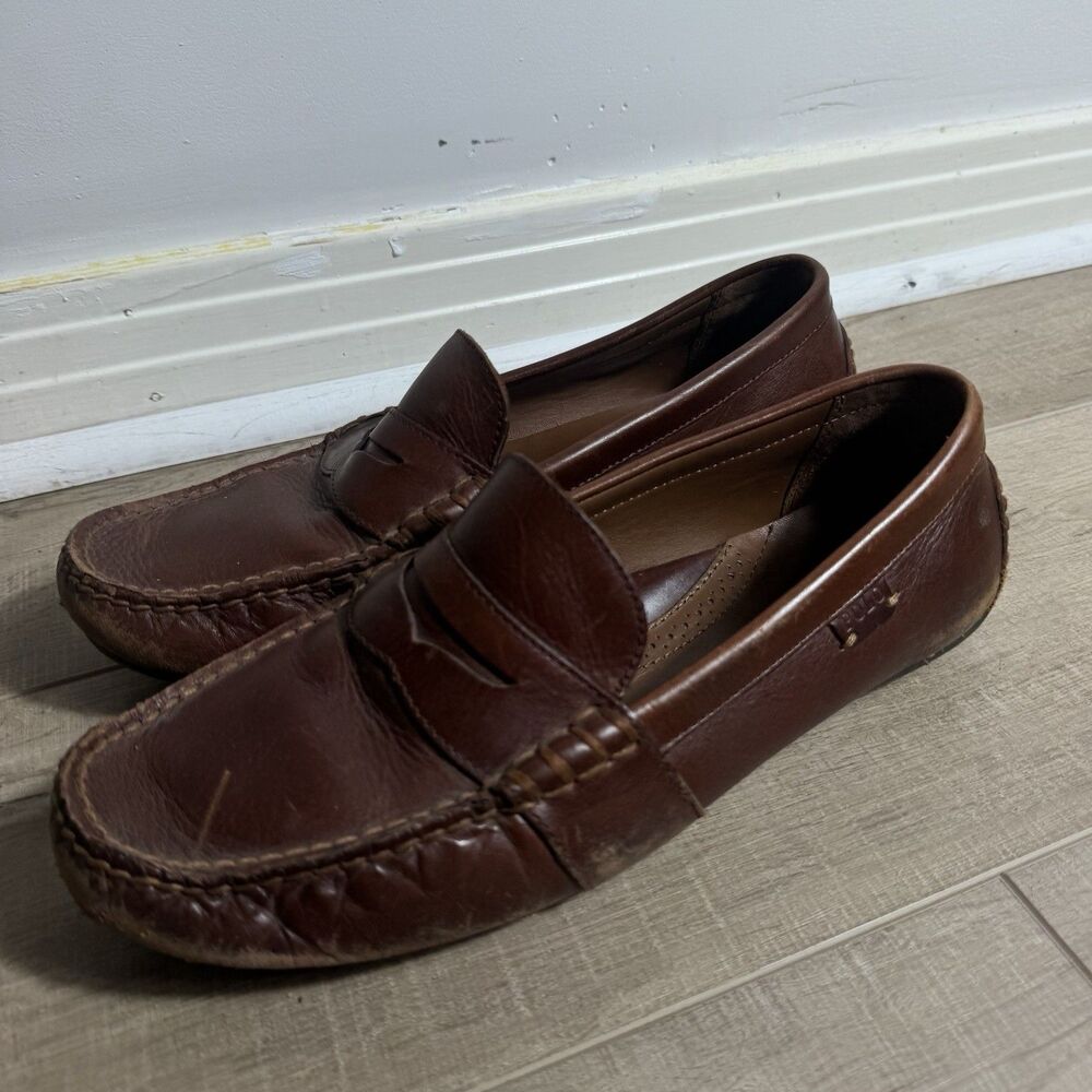Polo Ralph Lauren Men's 10.5 D Reynold Casual Driving Leather Loafers Brown